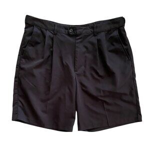 IZOD Golf‎ Mens Black Pleated Chino Shorts Size 38 x 9'' Inseam Pockets Casual